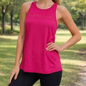 * Xersion Womens Athletic Mesh Lightweight Workout Tank TopTee Pink Sz Large